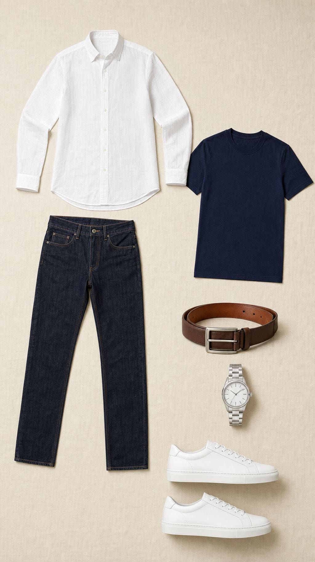 White shirt. Indigo jean. — outfit