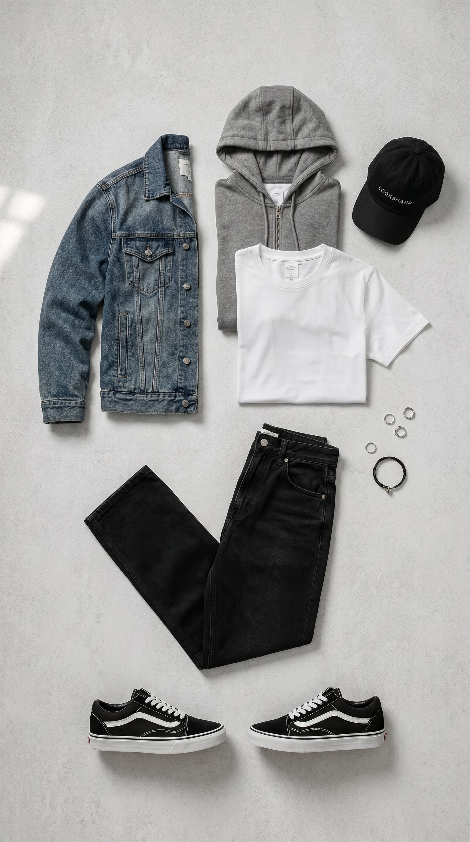 Blue jacket. Grey jacket. — outfit