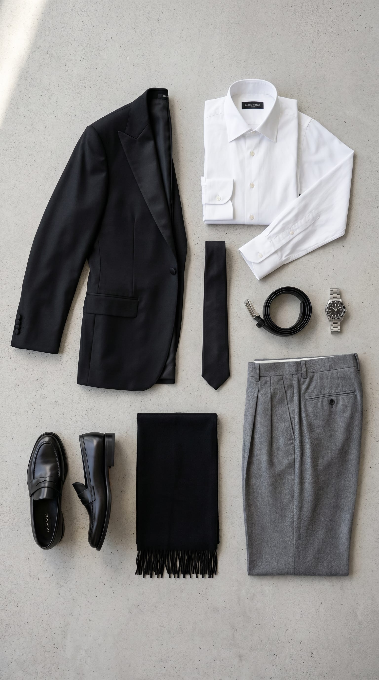Black blazer. White shirt. — outfit