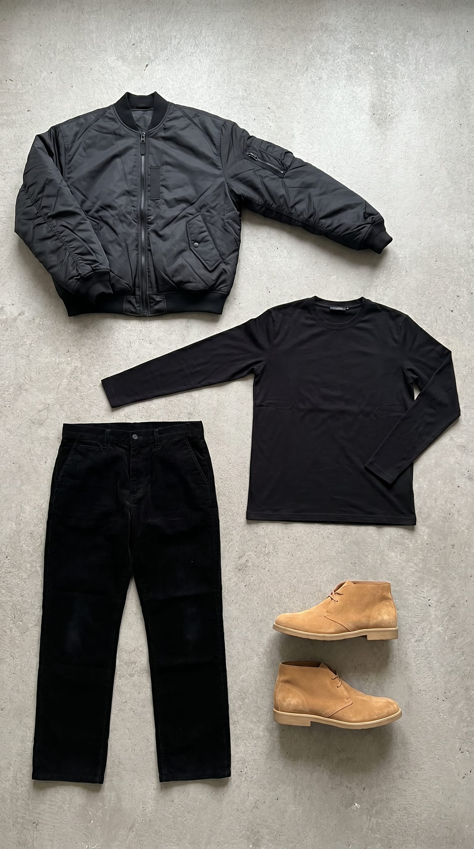 Black jacket. Black tee. — outfit