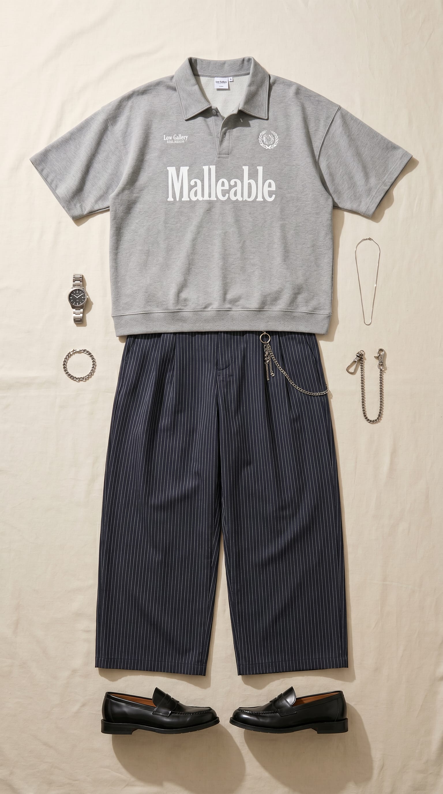 Minimalist Polo Outfit Men flat-lay