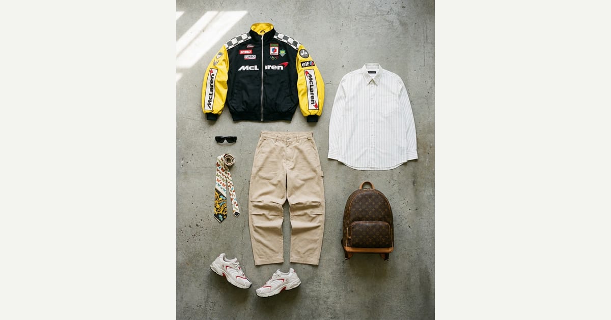 Black jacket. White shirt. flat-lay