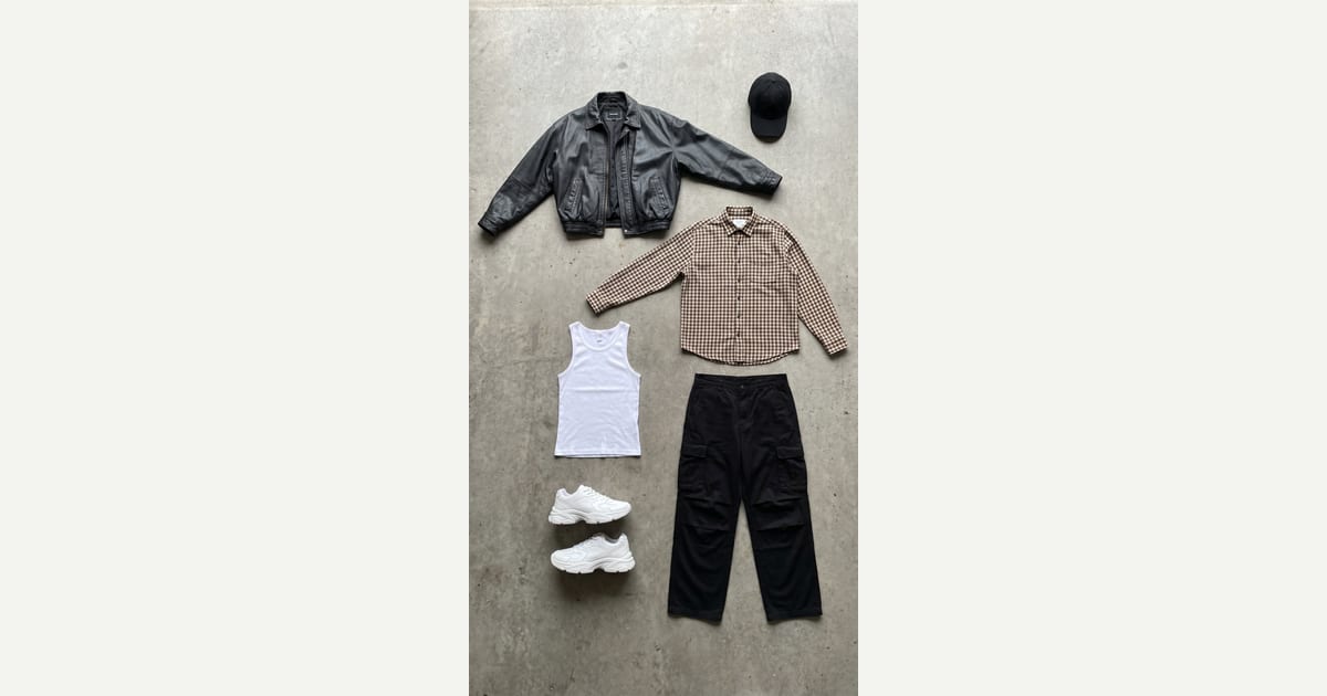 Black jacket. Black trouser. — outfit flat-lay