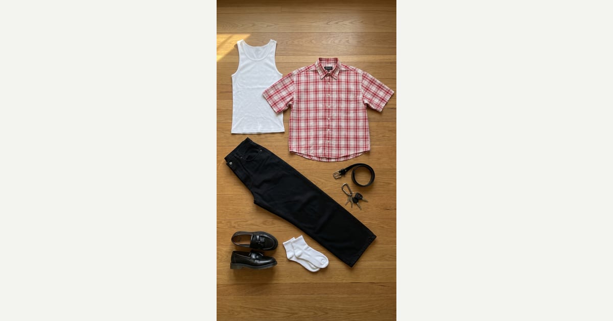White shirt. White tee. — outfit flat-lay